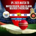 IPL 2025 Match 70: LSG vs RCB – Match Preview, Head-to-Head, Weather & Prediction