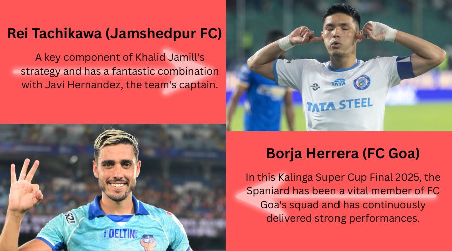 Borja Herrera (FC Goa) and Rei Tachikawa (Jamshedpur FC)